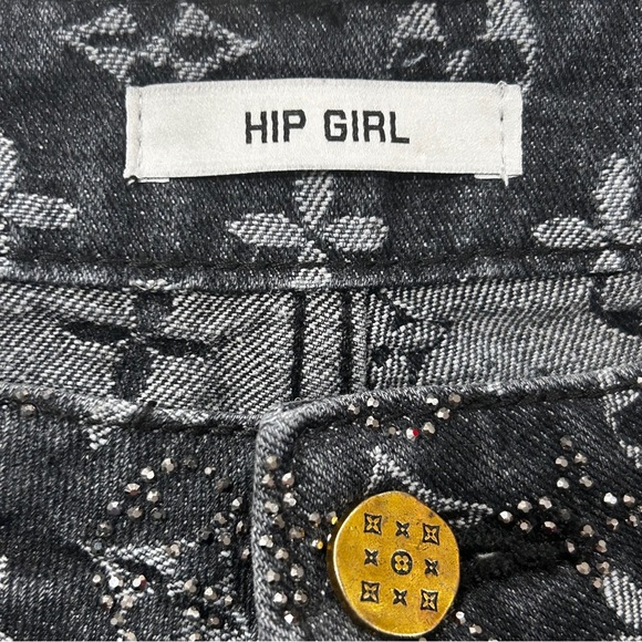 Designer Rep Jeans With Marcasite Rhinestones - Picture 10 of 14